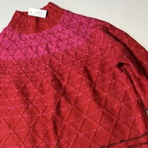 Lane Bryant Mock Neck Knit Sweater Size 18/20 Red Pink Soft Stretch Warm Top NWT